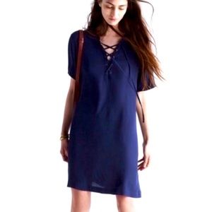 Club Monaco Navy Seona Tie Up Dress; Size 00